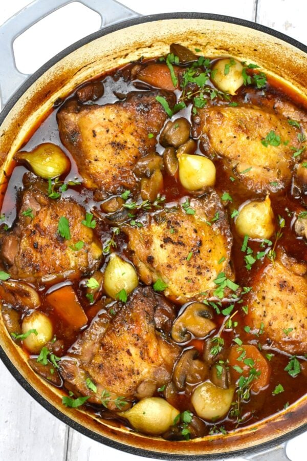 pot of coq au vin