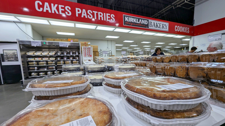 Pies on display at Costco